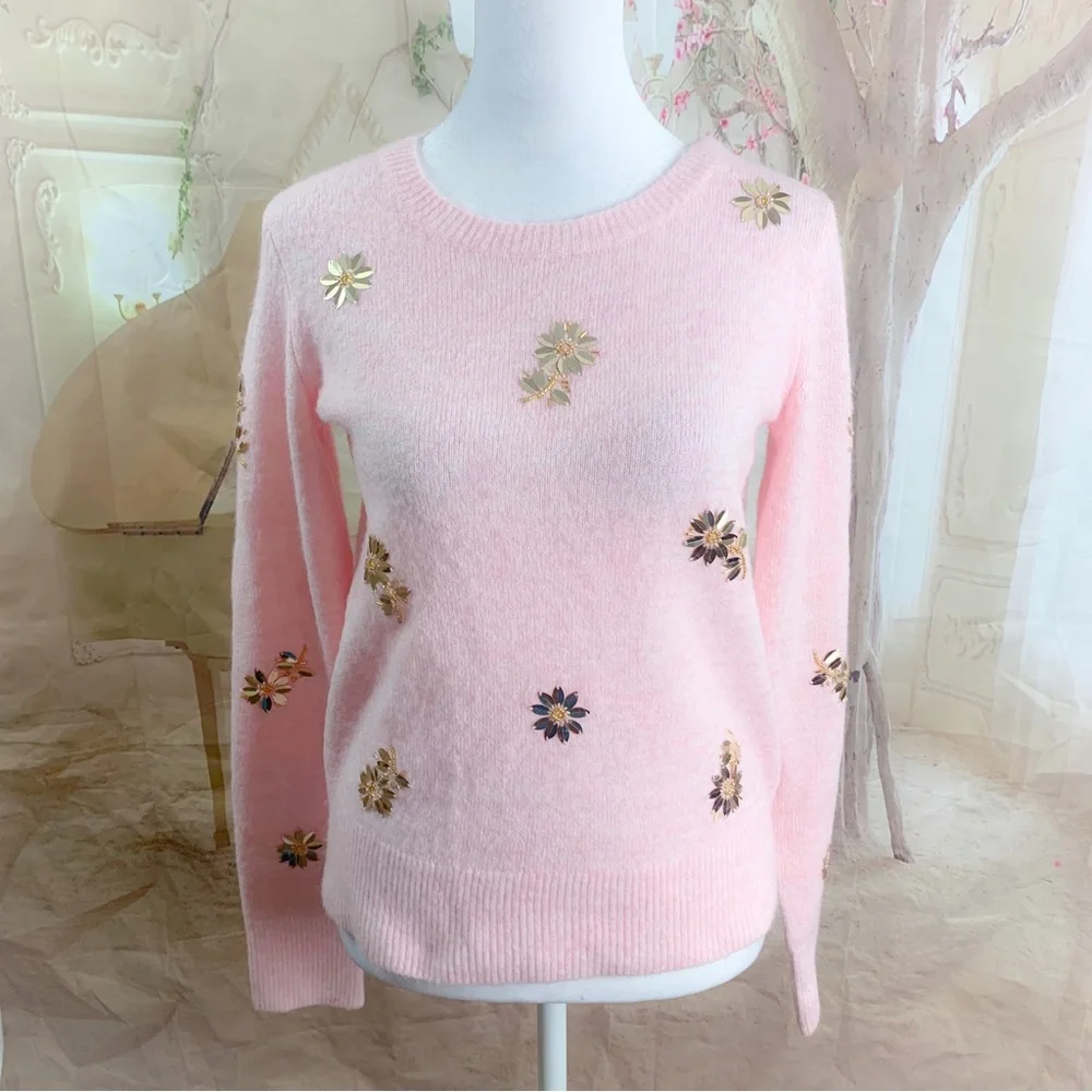 Lilly Pulitzer Kalaya Sequin Floral Sweater - Picture 2 of 11